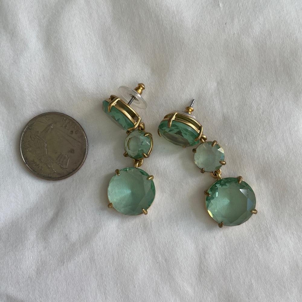 JCrew mint crystal earrings